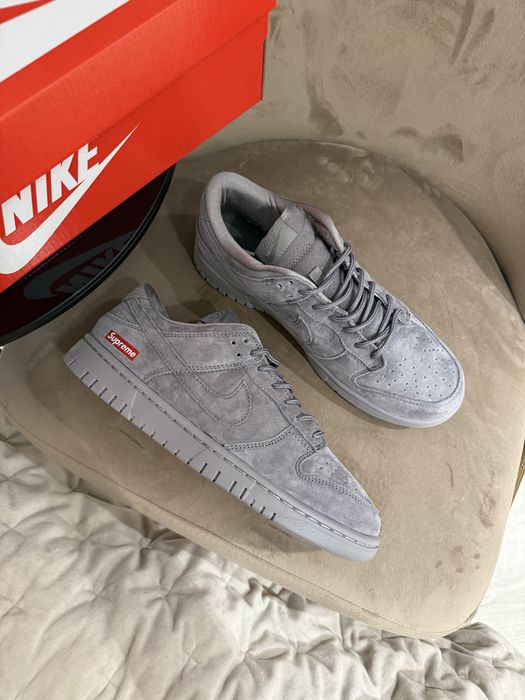 (36-45) Жіночі кросівки Nike SB Dunk Low Supreme Grey найк данк сірі