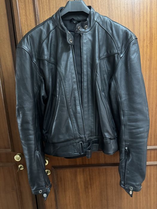 Casaco de cabedal para andar de mota da casa das peles com forro