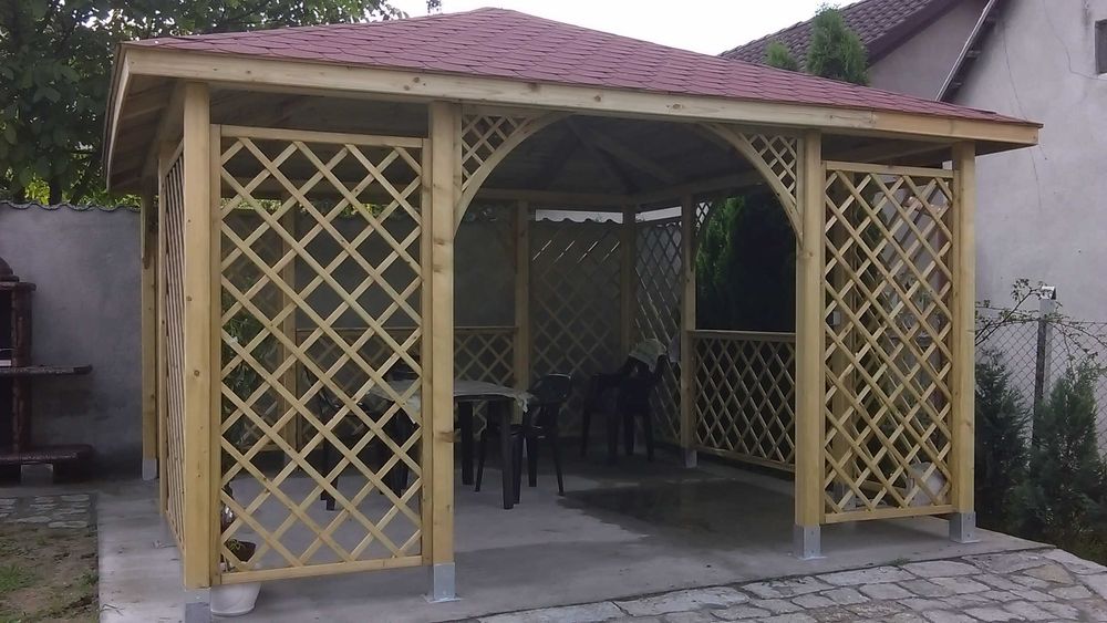 ALTANA z drewna 4x4m Solidna SŁUP 12x12 cm Altany LUBUSKIE Realne Ceny