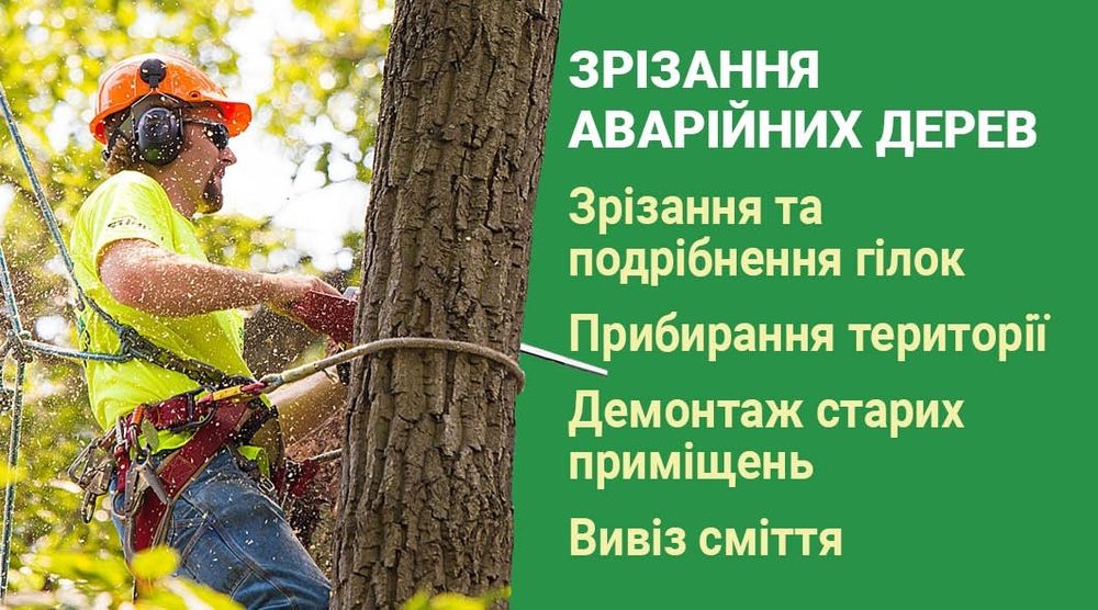 Зрізання зрізка видалення дерев будь-якої складності