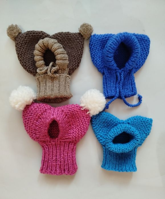 В'язані шапочки для собак невеликих порід