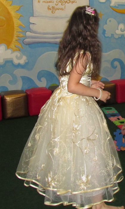 Дитяча золота святкова сукня, платье бальное - карнавальное