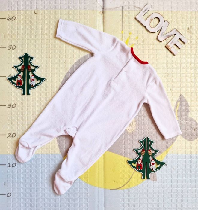 Новорічний різдвяний чоловічок george джордж 3-6 м ромпер бодік сліп