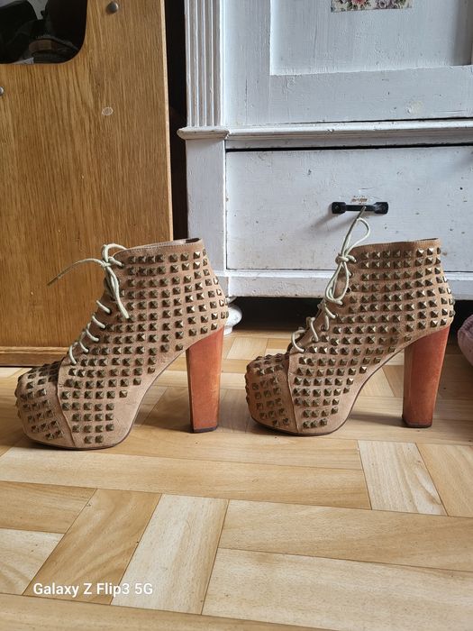 Jeffrey Campbell oryginalny platformy skórzane/ drewniany