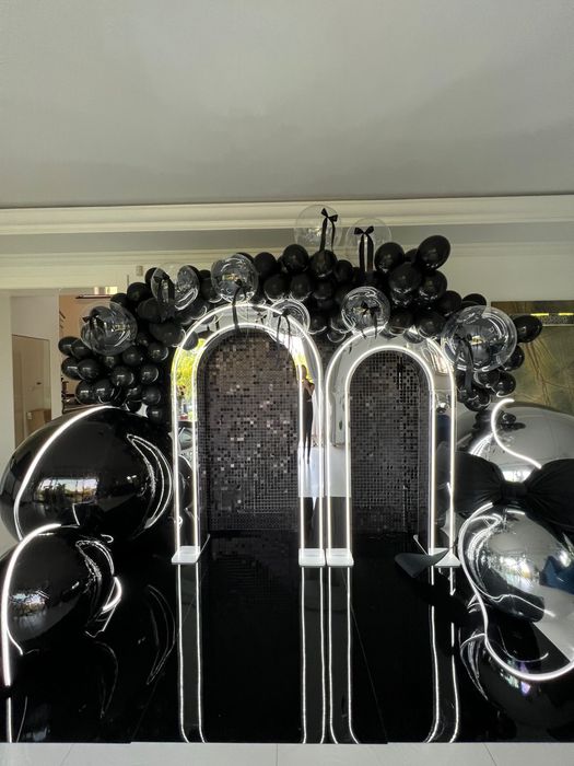 Fotobox,  scianki balonowe, cekinowe, portale 3 D, łuki ledowe