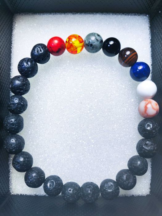 Pulseira de pedra vulcânica natural chakra meditação equilíbrio energia cura - Aromaterapia