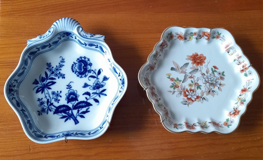 Pratos decoração vista alegre orla pintada a ouro