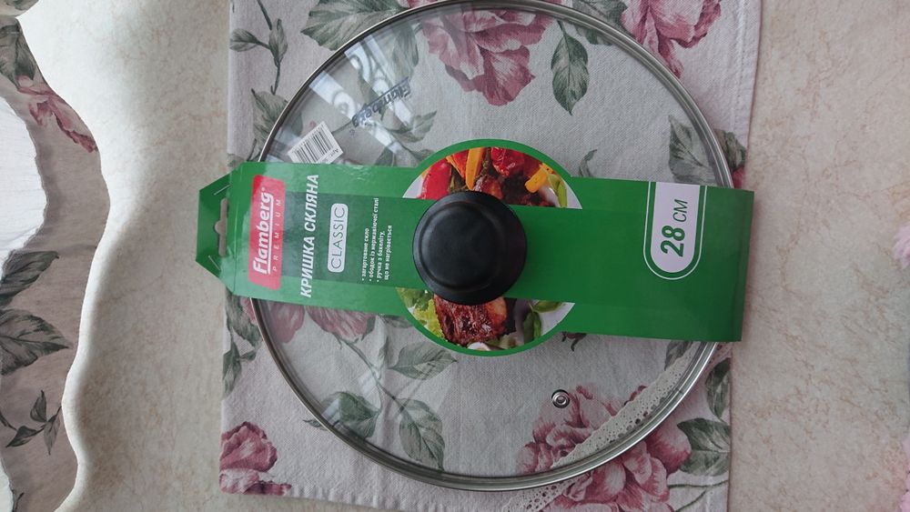 Скляна кришка flamberg premium 28 см