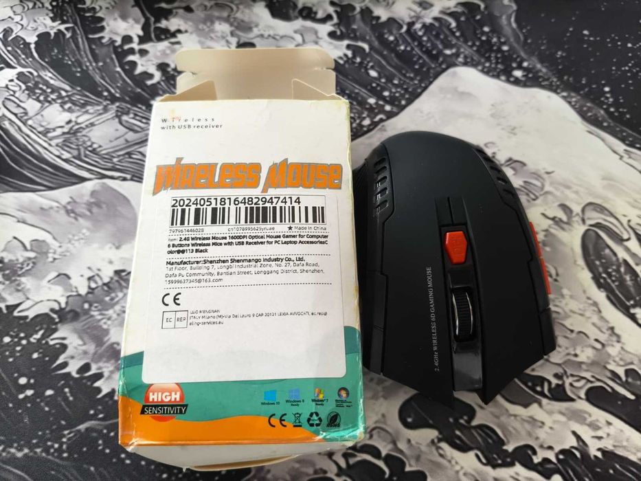 Rato Gaming 2.4GHz Wireless para Computador - Preto