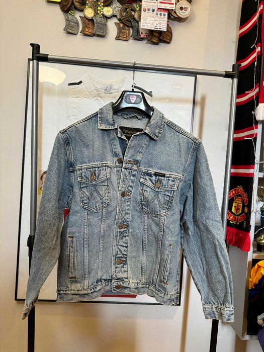 kurtka Vintage Wrangler Denim Faded Washed Jeans Jacket XL