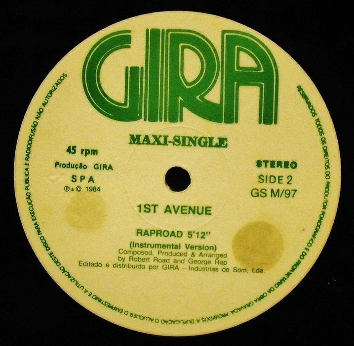 1St Avenue - Raproad Vinyl Record - 1984 - 12"