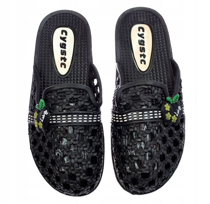 Klapki damskie meliski czarne na basen plażę gumowe 5352 roz. 37