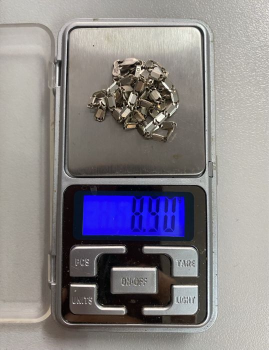 Srebrny łańcuszek 8,9g włoski 925 splot blaszka taśma 51cm srebro Ital