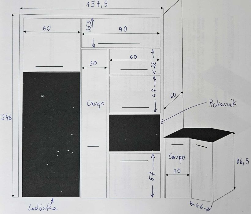 Meble kuchenne białe, połysk