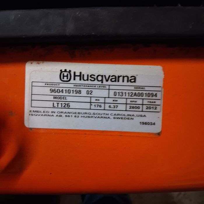 Kosiarka traktorek HUSQVARNA lt126 b&s 2012