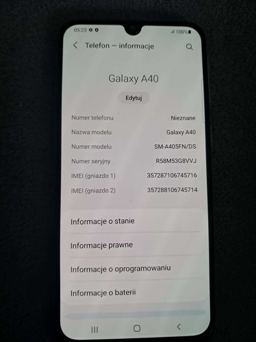 Smartfon Samsung Galaxy A40 4 gb RAM telefon komórkowy 4/64