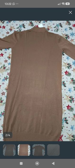 Vestido castanho de outono/inverno