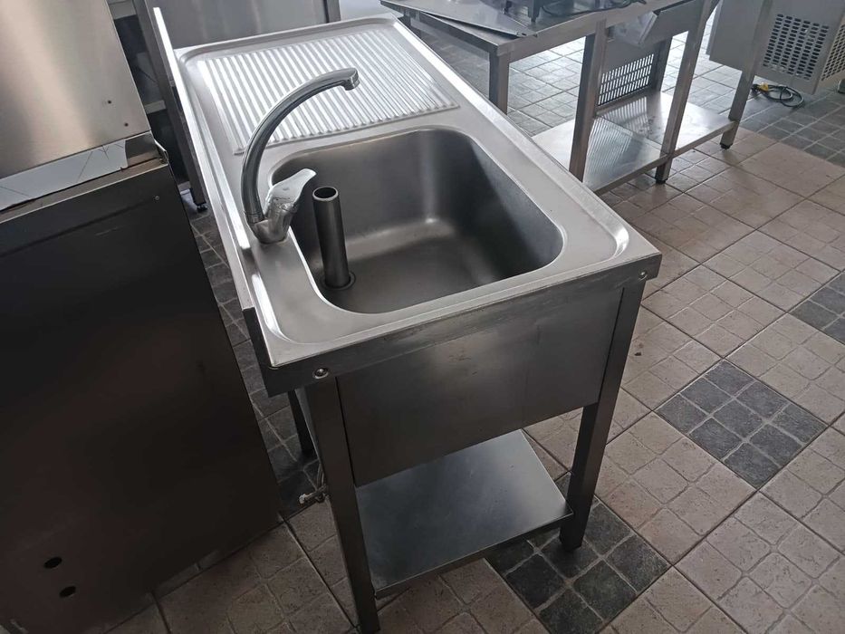 ACM1687 - Bancada de Lavagem Inox de 1 Cuba com 1,2M - Usada