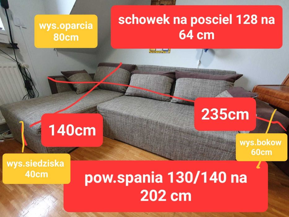 Kanapa z funkcją spania.