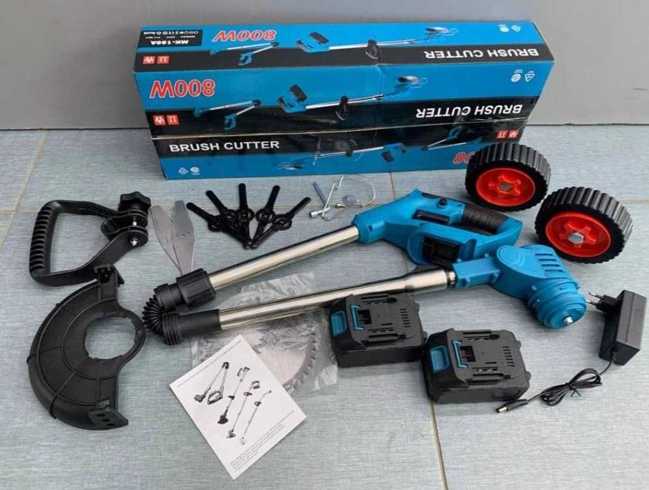 Газонокосарка для трави з колесами 2 акумулятори 38В