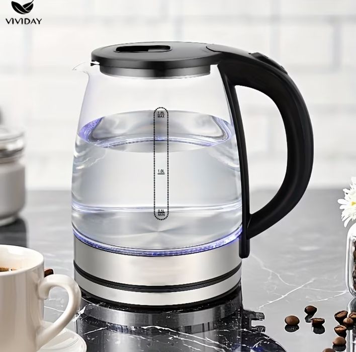 Скляний електричний чайник, 1.7 L