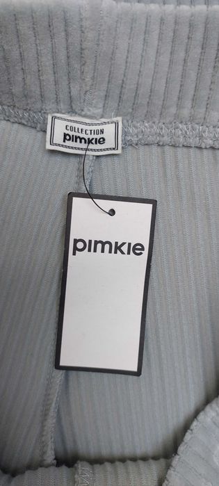 Zielone prążkowane spodnie dzwony PIMKIE, R. XL