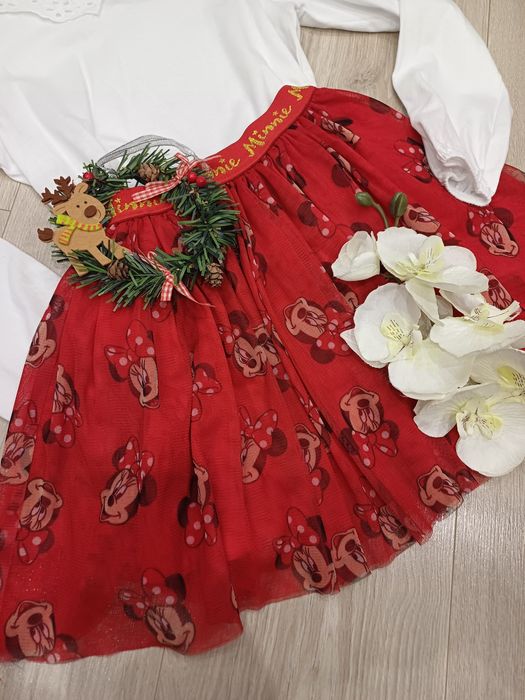 Spódniczka tiulowa na święta, spódnica tiul świąteczna, Minnie 116