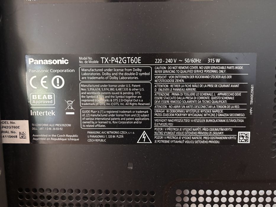 Telewizor Panasonic VIERA TX-P42GT60E