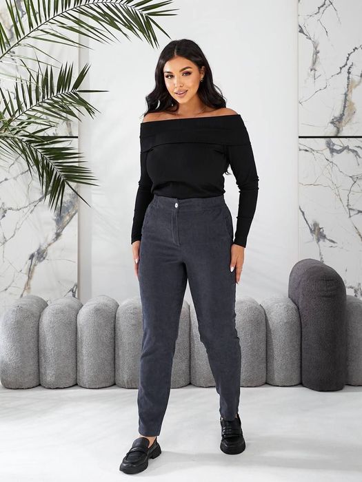 Жіночі брюки МОМ з мікровельвету 54-56 розмір