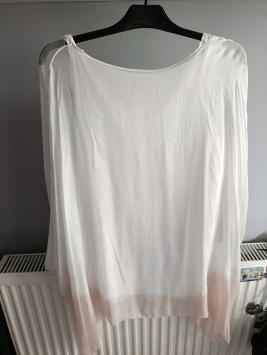 Bluzka elegancka z różą tiul mgiełka italy plus size