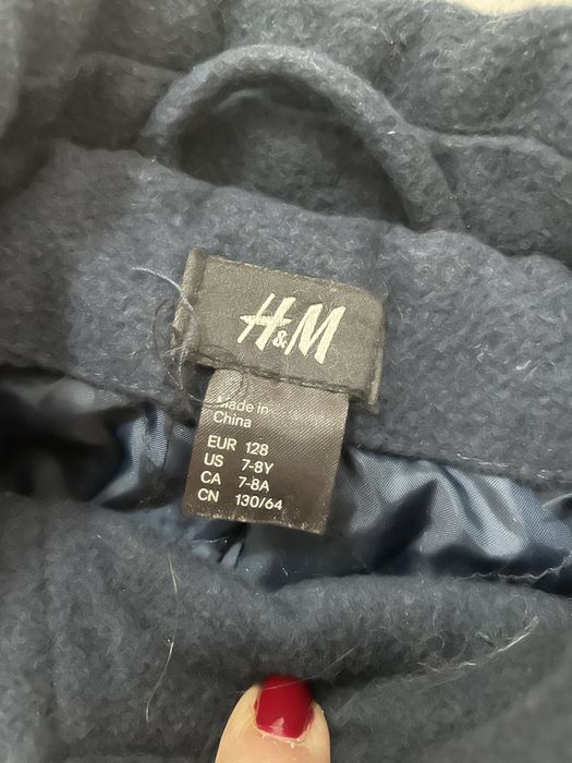 Płaszczyk H&M granatowy dwurzędowy
