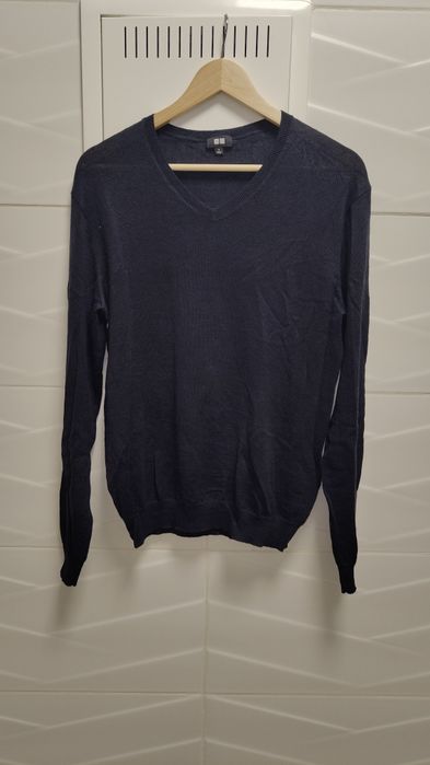 Sweter Uniqlo r. S granat serek LEN
