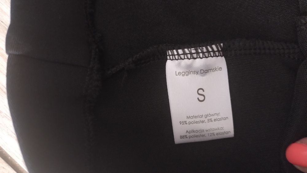 Legginsy damskie S lampas z eko skóry nowe