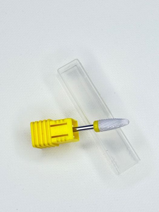 Frez Ceramiczny Do Paznokci Skórek STOŻEK Żółty Do Ściągania Żelu