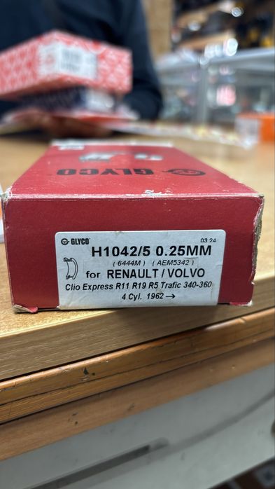 Вкладиші Renault Glyco H1042/5 0.25mm