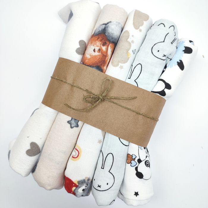 Дитячі пелюшки муслінові, бавовняні, байкові, непромокаючі пеленки