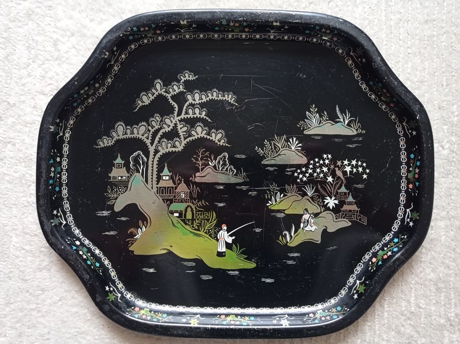 PRL taca metalowa blaszana Stan bardzo dobry