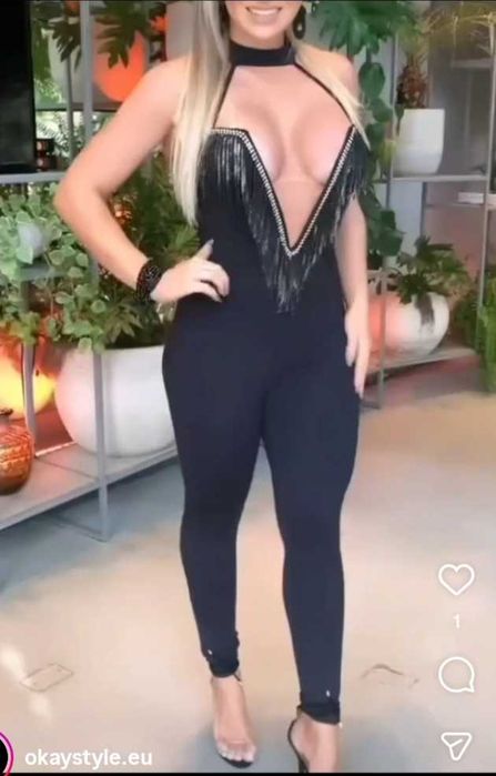 Macacão preto para noite . M