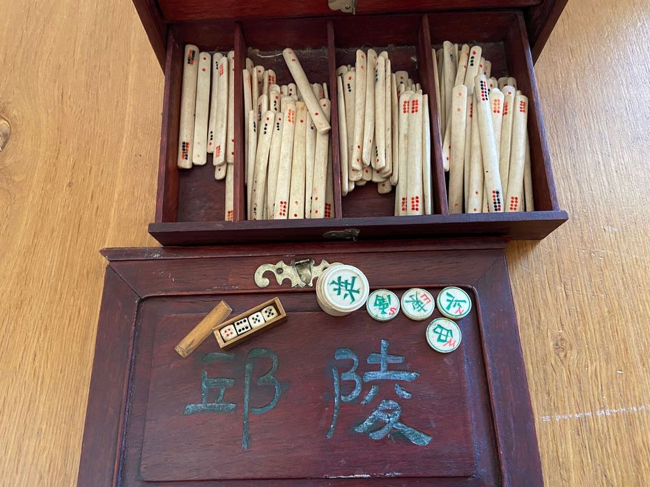 Raro e antigo jogo Mah-Jong do séc. XIX