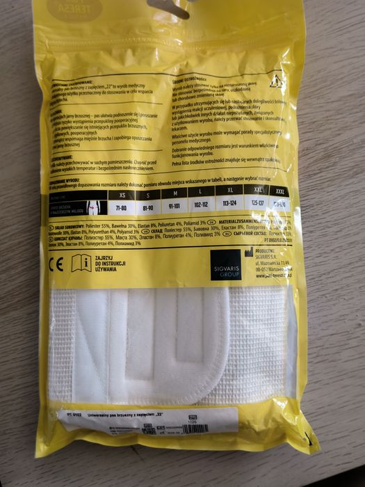 Pas brzuszny z zapięciem rozm S 81-90 cm