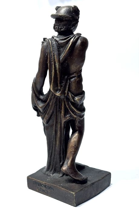 Linda escultura em bronze “Mercúrio” - reprodução marcada
