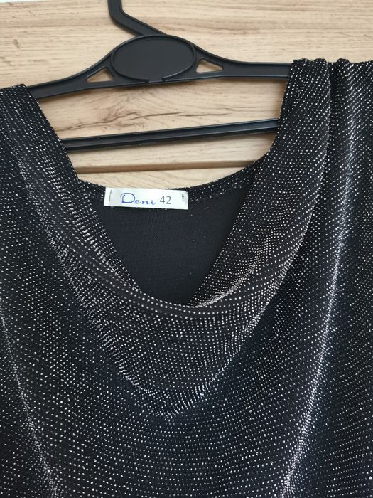 Sukienka czarna 40 srebrna nitka