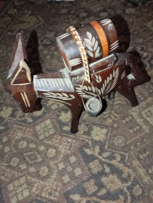 сувенир осёл, ручной работы из дерева