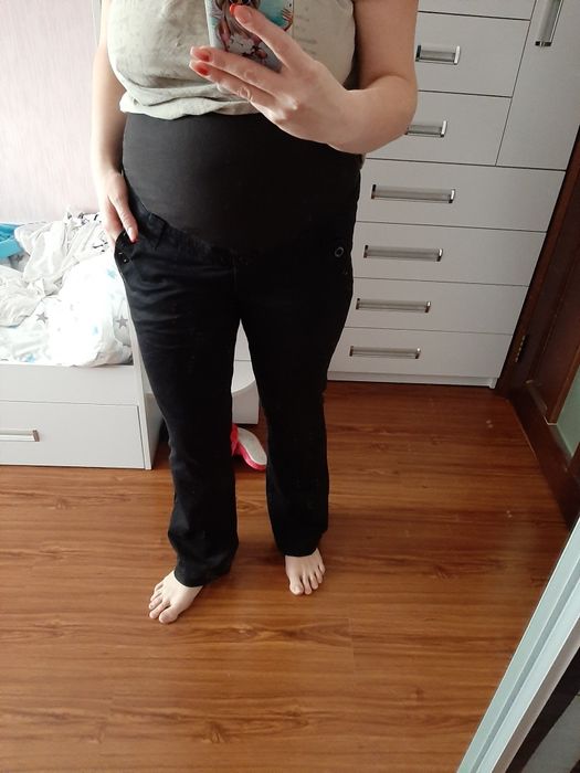 Фірмові штанішки для вагітних, штани 48 р (12), чорні брюки, джинси