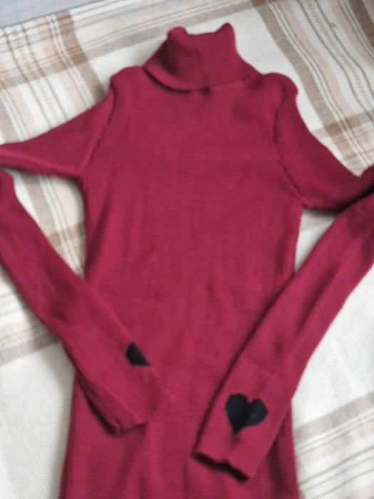 Golf prążkowany burgundowy