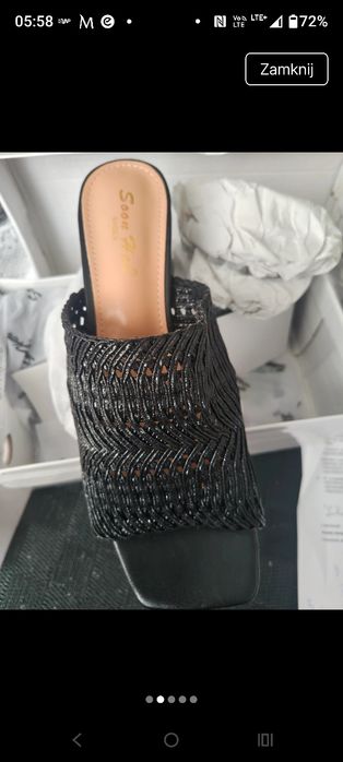 Buty klapki damskie 39 ażurek