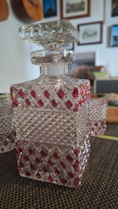 Conjunto de 4 copos e garrafa de Whisky  vintage428624914584719363