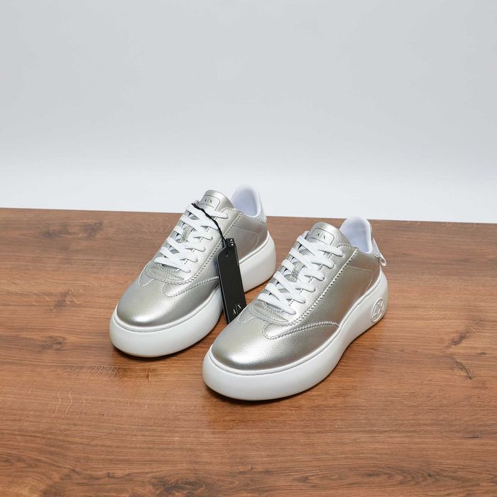 Armani Exchange Silver кроссовки оригинал 38 / 24см (XDX042-XV412)