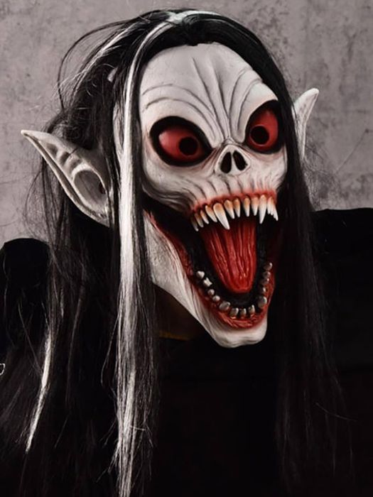 Maska Zombi Horror Demon Czerwone Oczy Wampir Kostium Karnawałowy