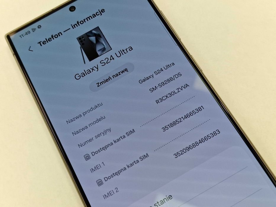 Samsung Galaxy S24 ULTRA/ 12GB/ 256GB/ Titanium Black/ Grade A- + ładowarka/ Gwarancja